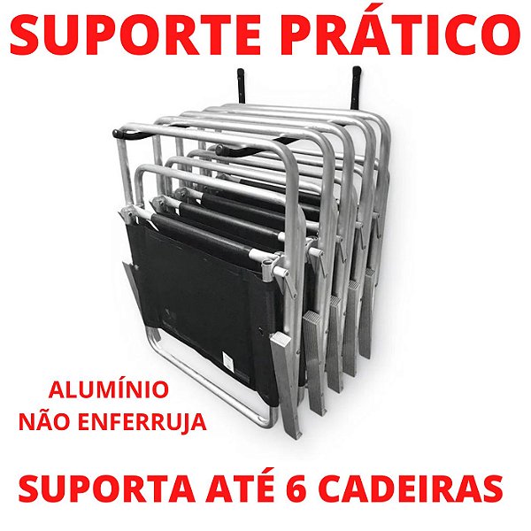 SUPORTE CADEIRA DE PRAIA FIXO ALUMINIO PRETO - BITENFER