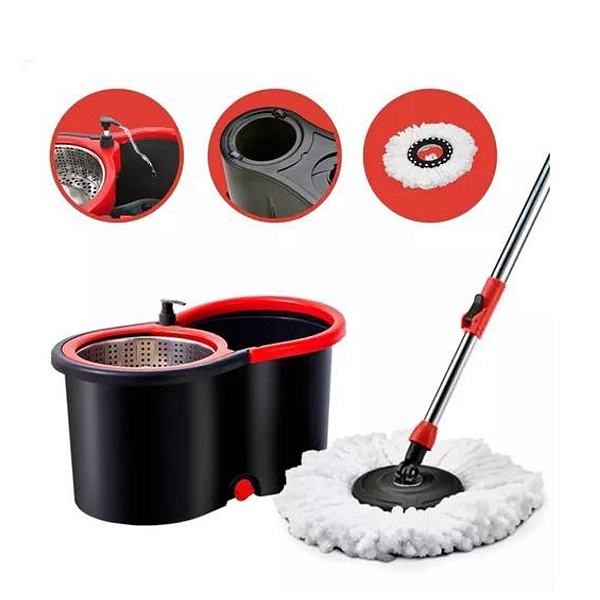 Mop Giratório Pro Tamanho Unico Vermelho/Cinza - POWERMAID