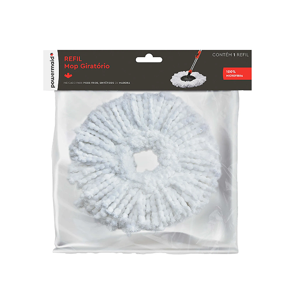 Refil Mop Giratório Pro Tam Unico Branco - POWERMAID