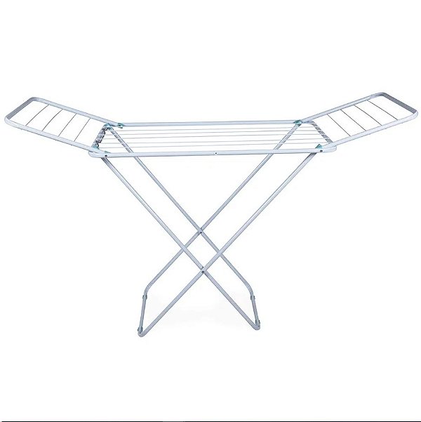 Varal De Chão Com Abas Aço Branco Leve Prático Slim - Mor