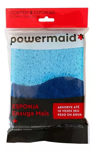 Esponja Enxuga Mais Multiuso Limpeza - Powermaid