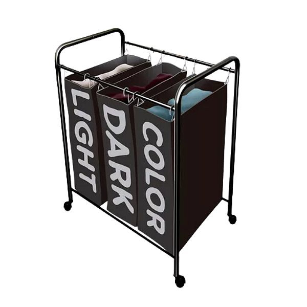 Organizador para Roupas com 3 Cestos Black com Preto - Secalux