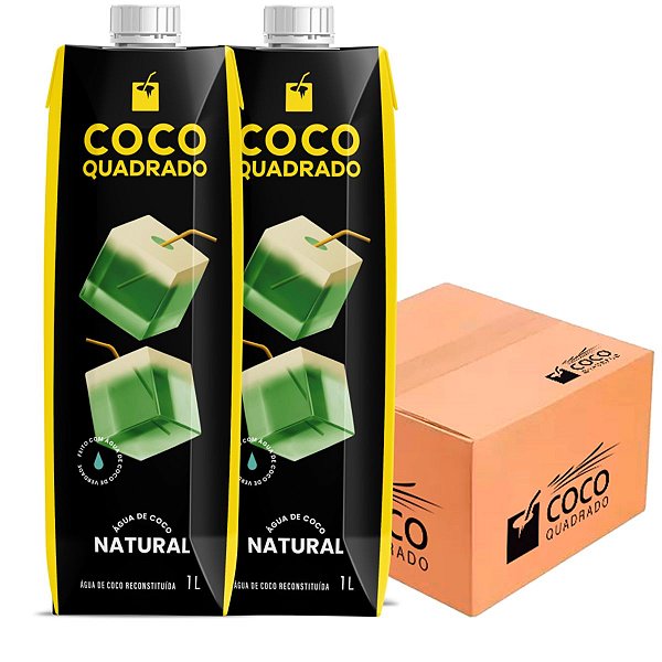 Água de Coco - Coco Quadrado 1 Litro Tradicional (Caixa com 12 unidades)