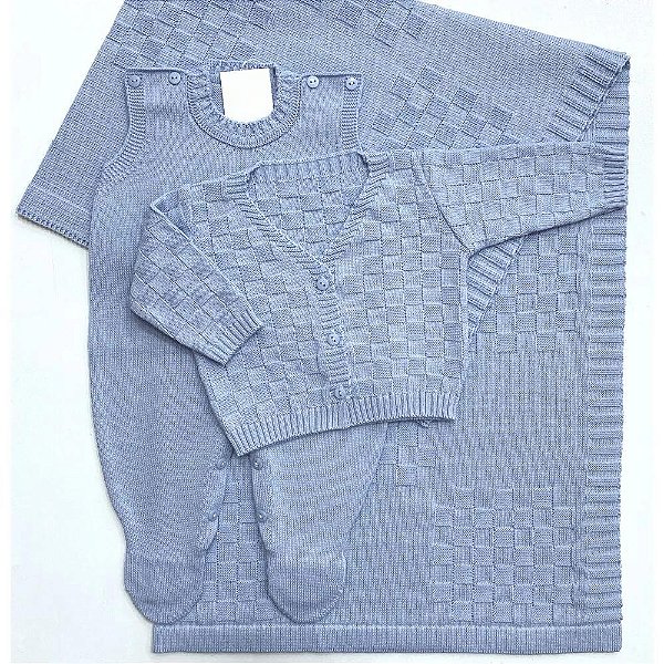 Saída de Maternidade Tijolinho - Azul