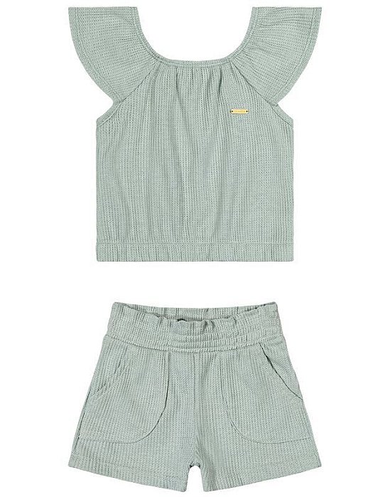 Conjunto confeccionado em malha waffle Colorittá