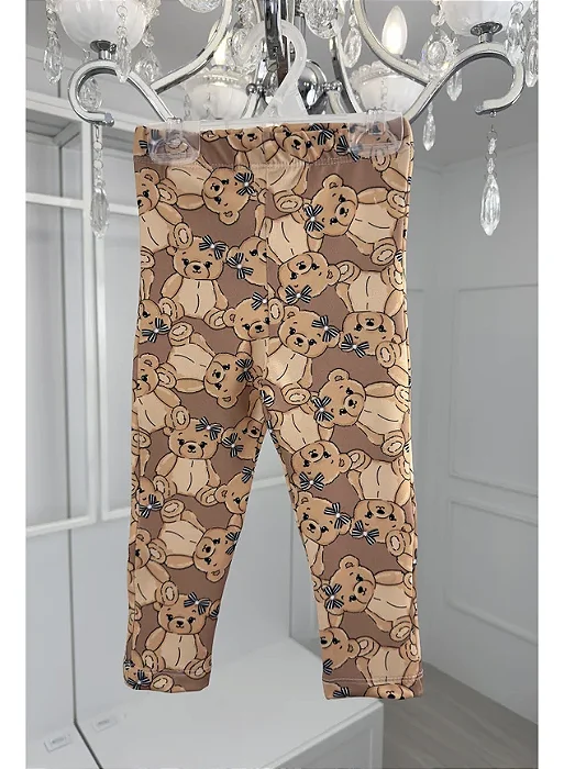 Calça Infantil Térmica Marrom Ursinhos