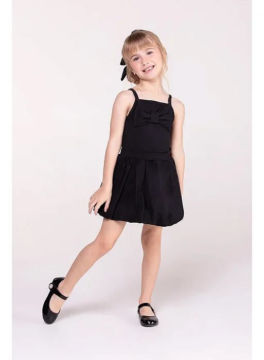 Conjunto Infantil Preto Balonê Laço
