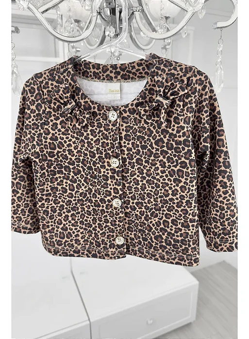 Casaco Infantil em Molecotton Oncinha Lacinhos