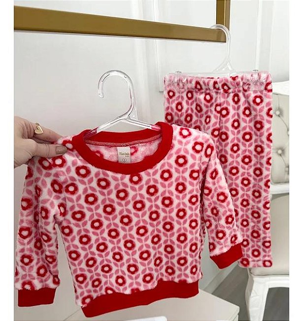 Conjunto Bebê Peluciado Flores