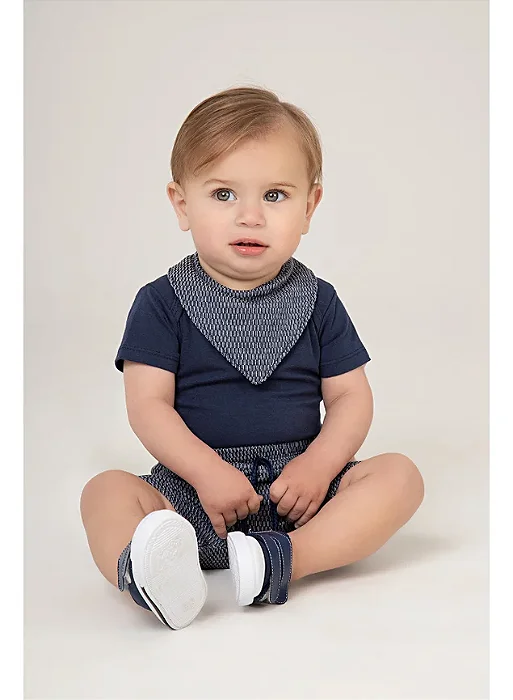 Conjunto Bebê Marinho Babador Escamas