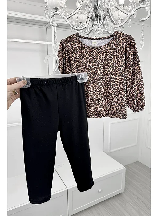 Conjunto Infantil Oncinha Preto