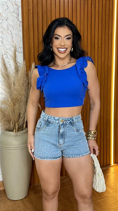 Short Jeans Lavagem Clara De Barra