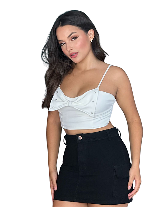 Cropped Laço Com Strass