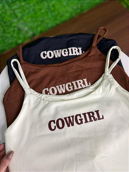Cropped Feminino Poliamida Estilo Country Cowgirl