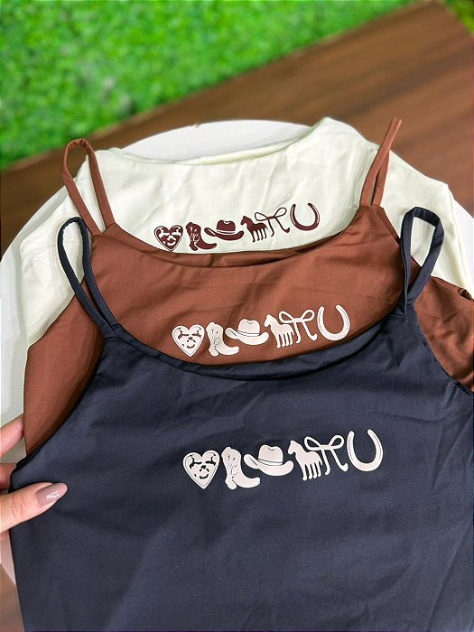 Cropped Feminino Poliamida Estilo Country Boiadeira