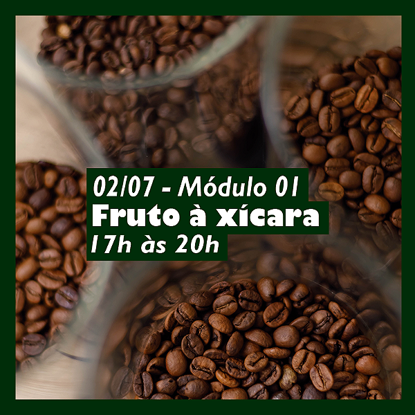 Curso "Do fruto a xícara" - 02 de Julho - 17h às 20h.