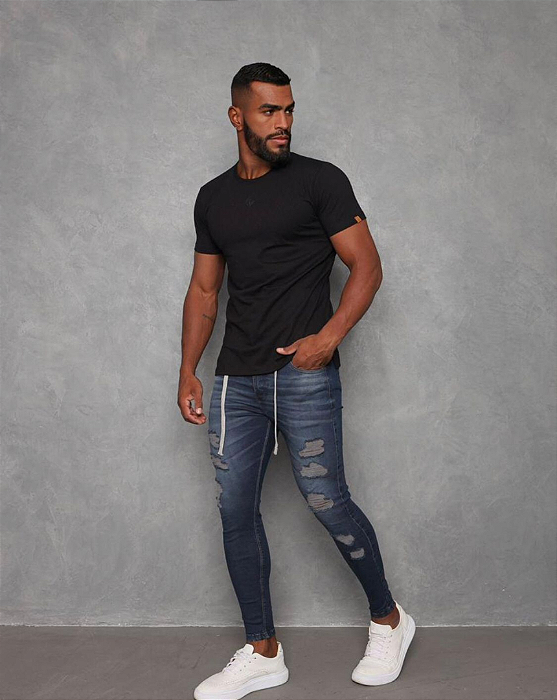 Calça Jeans Manchas Destroyed