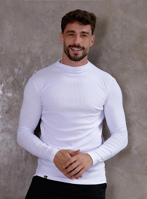 Blusa Gola Canelada Branca