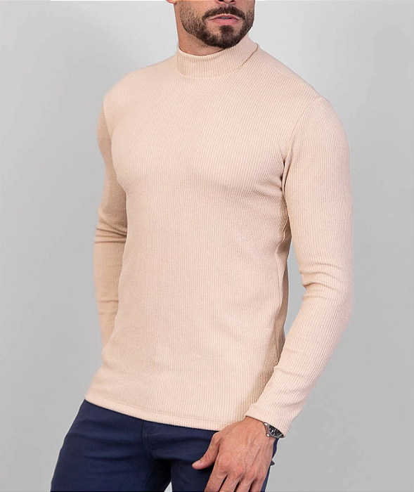 Blusa Gola Alta Bege