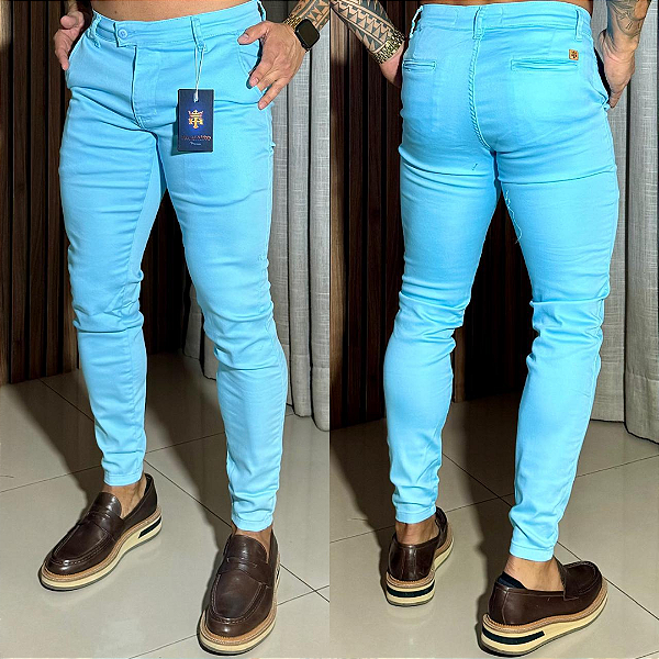 Calça Alfaiataria Cós Italiano Azul