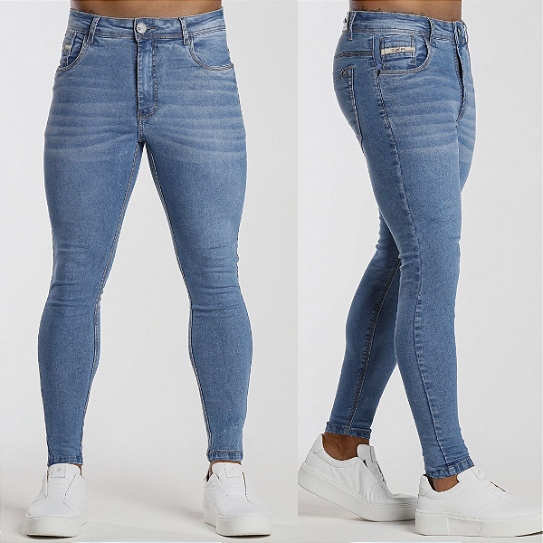 Calça Jeans Com Bigode A Laser E Acessórios Prata