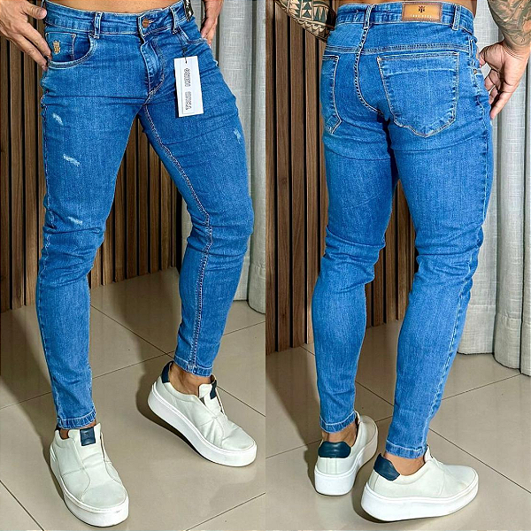 Calça Jeans Clara Com Leve Destroyed  TH