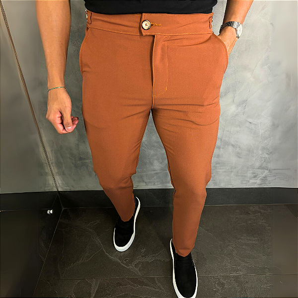 Calça Alfaiataria Roma com regulagem lateral – Terracota