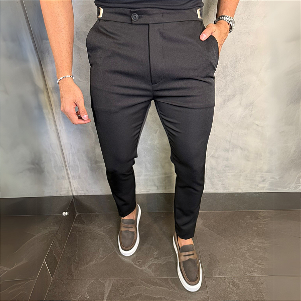 Calça Alfaiataria Viena com regulagem lateral – Preto