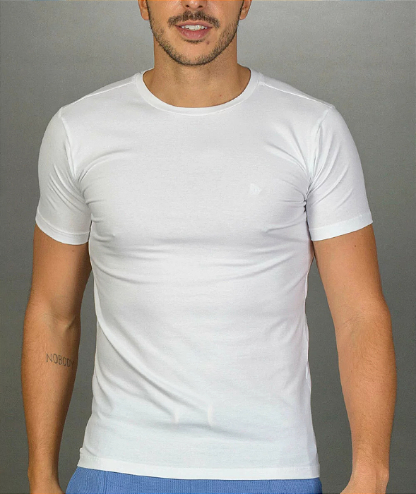 Camiseta Branca Algodão Egípsio