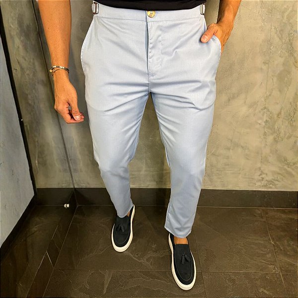Calça Alfaiataria Firenze com ajuste Azul bebê