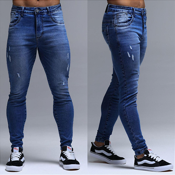 Calça Jeans Skinny Clara, Com leve Destroyed