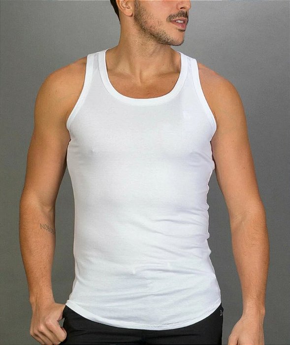 Regata Slim Algodão Egípcio Branco