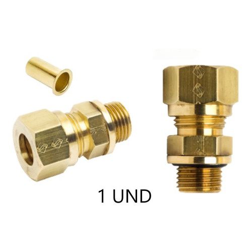 União Compressão Porca Anilha Tubo 8mm X Rosca M12