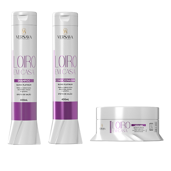 Kit Loiro em Casa Shampoo Condicionador e Máscara