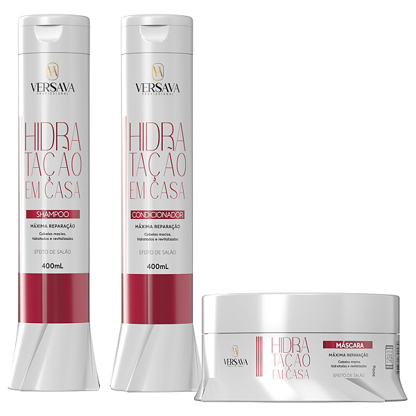 Kit Hidratação em Casa Shampoo +  Condicionado + Máscara