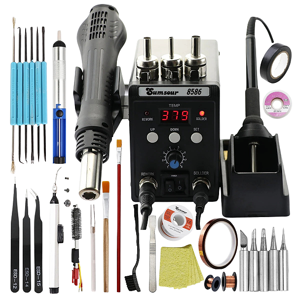 Kit Estação 8586 Smd Completa De Retrabalho Solda-soprador