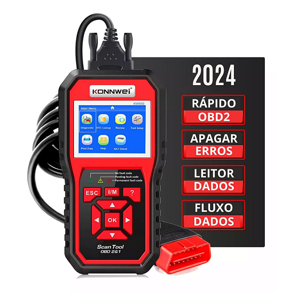 Scanner Automotivo Konnwei Kw850 Obd2 Configura Em Portugues