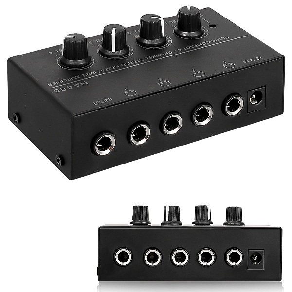 Amplificador Para Fone De Ouvido 4 Canais Ha400 Retorno Fone