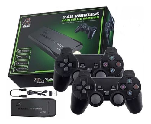 Console de vídeo Game 2.4G, 4K, com dois controles sem fio. Possui