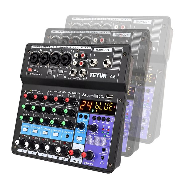 Mesa Som Interface Usb Bluethooth Phantom Power 6 Canais Nf