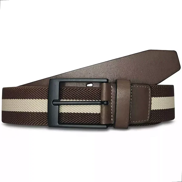 Cinto Slim Oldmoney Masculino Couro Elastico Legitimo Marrom