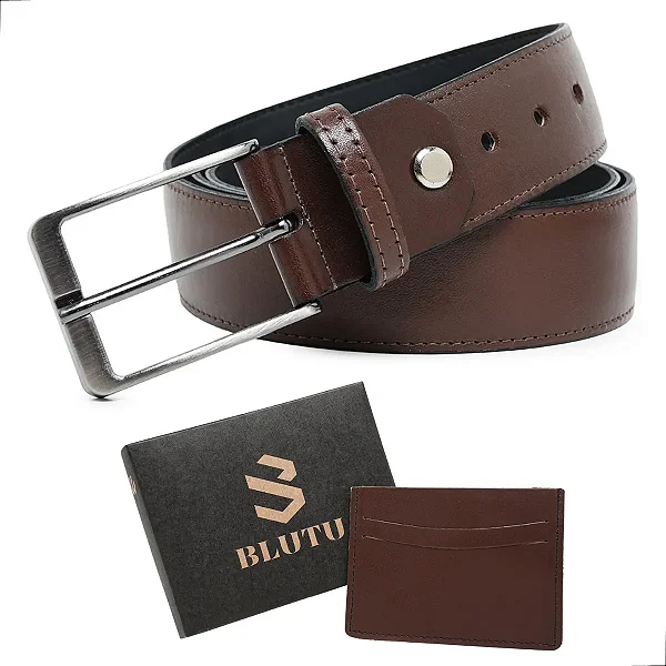 Cinto Slim Oldmoney Masculino Couro Legítimo Café + Brinde