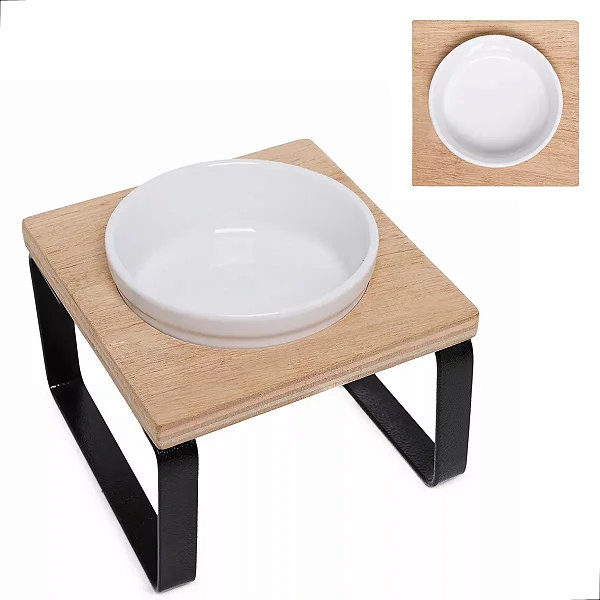 Comedouro Porcelana Bebedouro Cachorro Gato Simples Tam P Marrom-claro