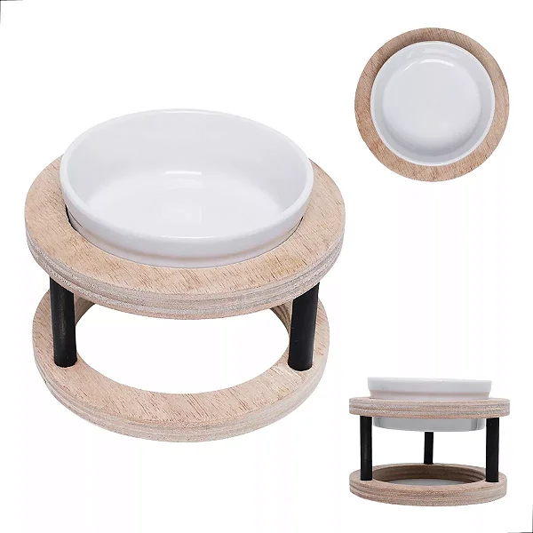 Comedouro Pet Bebedouro Cachorro Gato Elevado Único Tam P