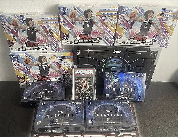 Break 487 - 2025 Topps 3 NBA + Finest NBA 3x Breakers Delight + 1x Hobby + 4x Midnight NBA - 26 Autos - Escolha o Seu Time Serial Aleatório