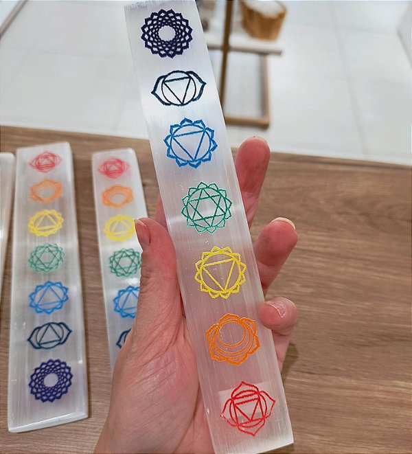 Chapa de Selenita para alinhamento dos Chakras