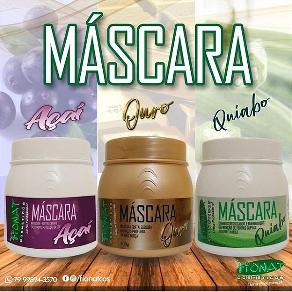 KIT MASCARAS OURO;QUIABO E AÇAI