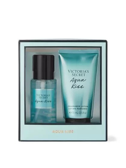 Victoria's Secret Kit Aqua Kiss - Body Splash 75ml + Body Lotion 75ml -  Ella Perfumes