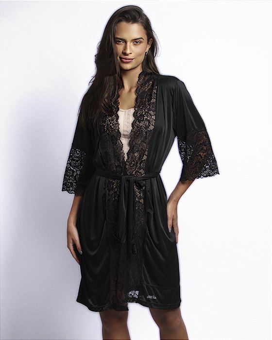 Robe Pós-Cirúrgico com Renda e Compartimento para Dreno – Sofisticação e Funcionalidade para sua Recuperação