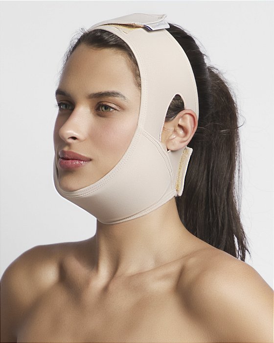Máscara Facial com Placa de Compressão para Papada – Recuperação Segura e Confortável no Pós-Cirúrgico